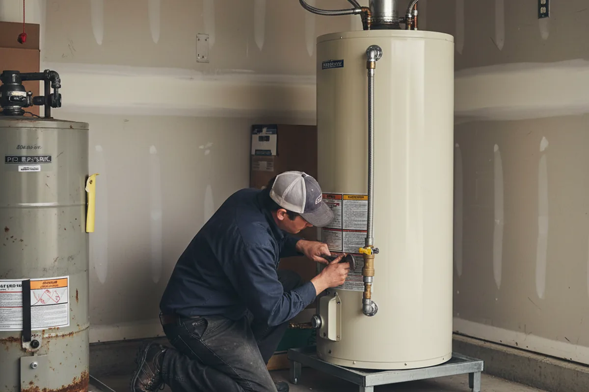 Water heater and shutoff valve replacement in Idanha